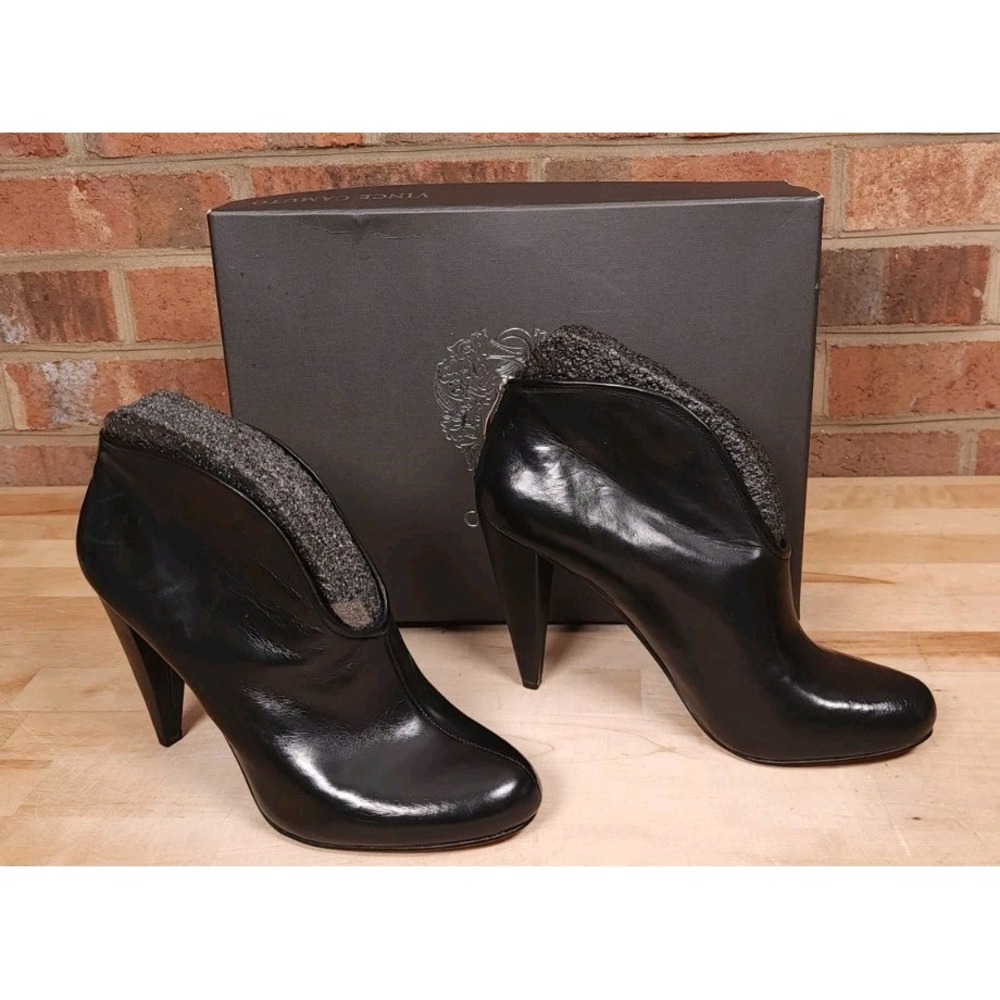 Vince Camuto Alexia Womens 8.5B Napa Leather Black Ankle Booties